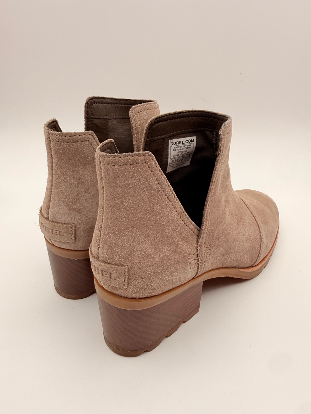 SOREL Cate Cut-Out Suede Booties Ash Tan Women’s Size 8.5 - Picture 2 of 11